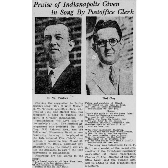 Ned Clay Signed Indianapolis We Love You Sheet Music Hoosier Capital Song - Picture 8 of 8
